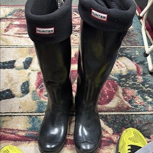 Hunter Black Tall Rain Boots